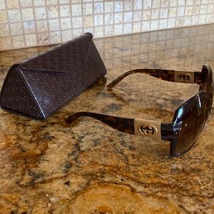 Gucci brown and gold sunglasses